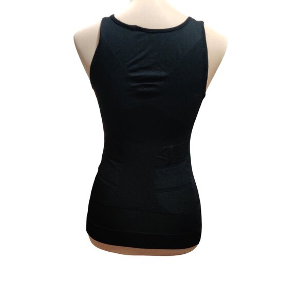 Black M Shaping Tank Top Moderate Compression Ribbed Control Layer Sleeveless - Picture 2 of 13